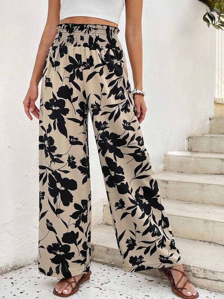Floriana - Pantalones Anchos con Estampado Floral Aviero Madrid